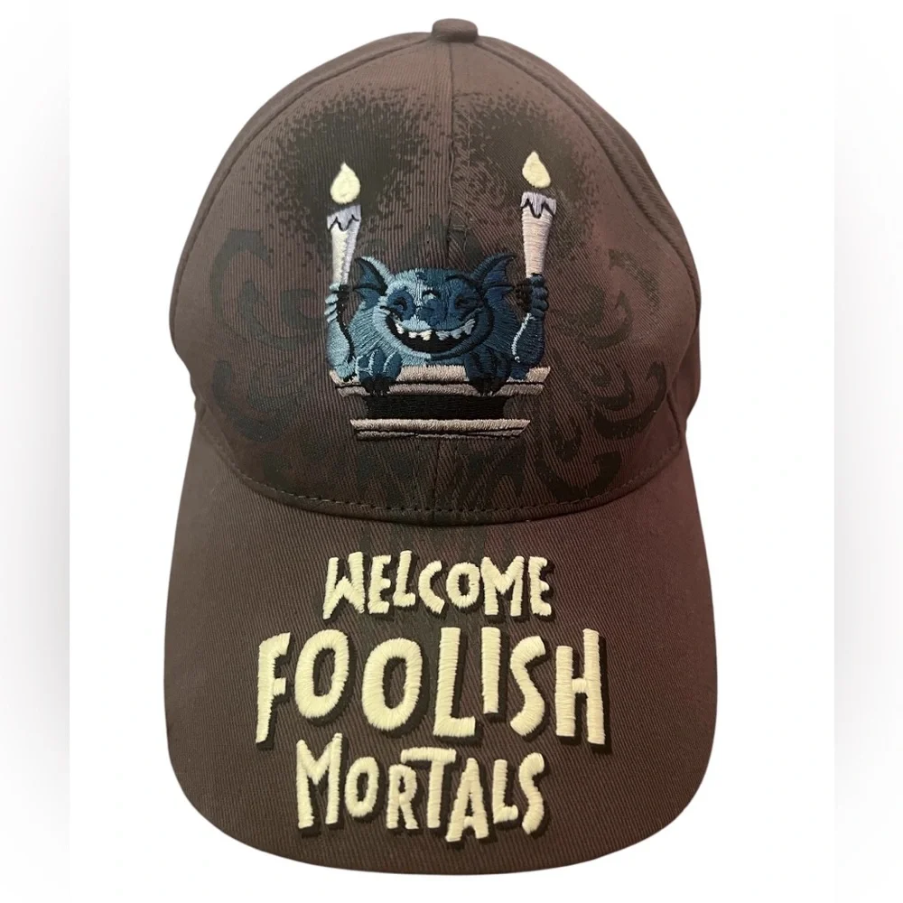 NWOT Disney Parks Haunted Mansion Welcome Foolish Mortals Youth Baseball Cap Hat - Picture 1 of 12